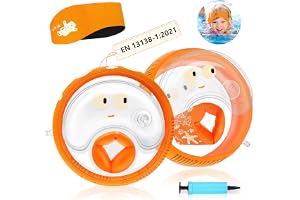 MutoToy® Barn armband 1-6 år med simning öronband, 11-30 kg | Uppblåsbara simarmband för barn 1-6 år, för pool, strand, träni