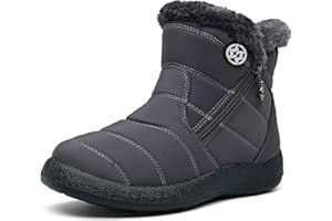 Hsyooes Botas Mujer Invierno Botines de Nieve Calentitas Zapatos Forradas Impermeable Botas de Nieve Cómodas Antideslizante Ligero