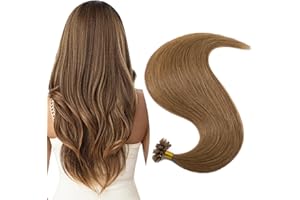 UK FASHION SHOP UK-Fashion-Shop Extension Capelli Veri Cheratine 50 Ciocche, Naturali Remy Umani Extensions 50 Grammo 45cm, Castano #06
