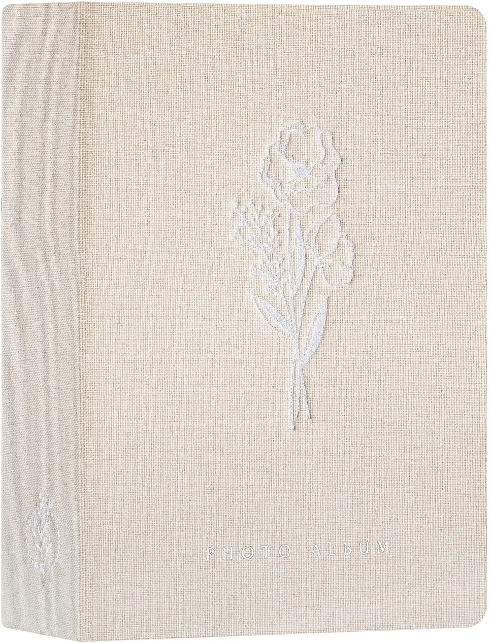 Lanpn Álbum de fotos de 13 x 18 cm 200 con bolsillos, pequeño ropa álbum de fotos vertical bolsillo Beige