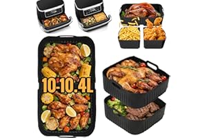 Ninipie Silikonform Heißluftfritteuse für Ninja Foodi Flexdrawer 10,4 L Air Fryer AF500EU, 3 Stück Airfryer Zubehör Silikon Einsätze für Cosori Dual Blaze Heißluftfritteuse 10 L, Air Fryer Accessorie