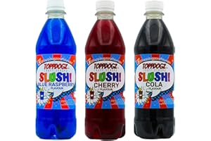 TOPPDOGZ Slush Syrup 3 x 500ml Blue Raspberry, Cherry & Cola Home Slushie Syrup