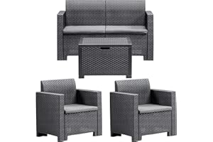 BICA 9067.4 Set Nebraska 2 Salottini, Antracite, 281 X 155 X 79 Cm