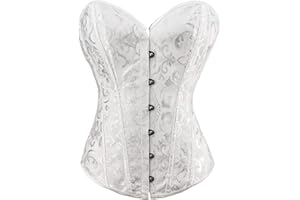 RHISLEO Women Satin Plain Pure Black Bustier Top Burlesque Basque Shaper Boned Corset