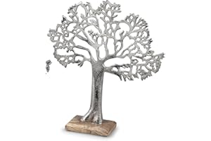 formano Árbol de la Vida de Aluminio con Madera de Mango Aprox. 27 cm