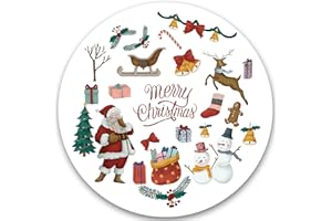 Pack of 48 Christmas Decorations Labels (45 mm) Christmas Stickers for Presents, Card Making & Sweet Cones Papa Prints®