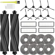 RUKHOOL Kit Accessoires Dreame L10 Prime L10s Ultra Xiaomi X20 Plus - 2 Brosses Principales, 8 Chiffons, 4 Filtres, 8 Brosses Latérales