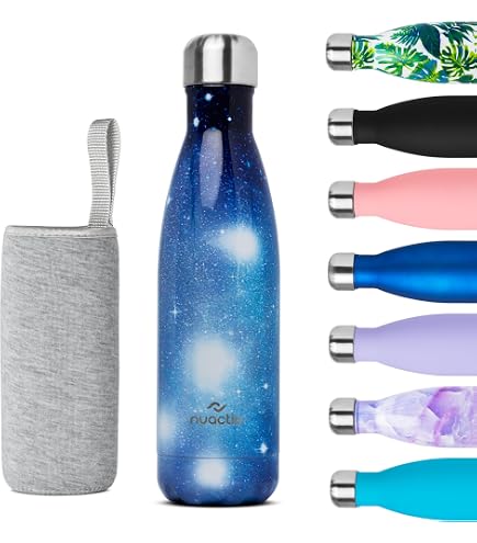 Gourde Isotherme 1000ml Acier Inoxydable 18/8 Sans BPA - Bouteille Avec Paille Et 2 Couvercles Pour Sport, Camping & Bureau