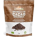 Granella di Cacao Crudo Biologico da 1 Kg. Bio, Naturale e Puro. Prodotto dalla Pianta Theobroma . Fonte di Magnesio, Potassi