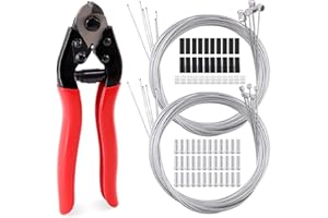 Glarks 81 piezas de acero inoxidable cortador de cable de freno y palanca de cambios con tapas de extremo y juntas tóricas