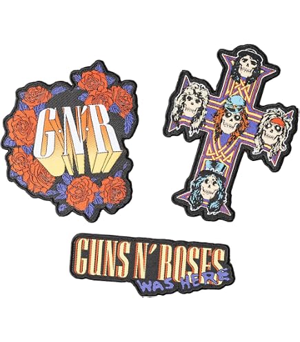 Patch Termoadesiva Guns N' Roses - Scritta Rossa 12x4.5 Cm - Toppa Ricamata Per Giubbotti E Jeans, Regalo Per Fan Hard Rock