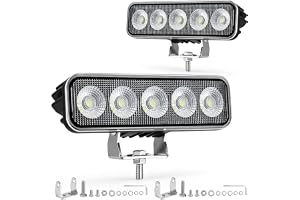 LED-arbetsljus 10-80 V, EMC anti-skadestrålkastare, 15 cm, set om 2