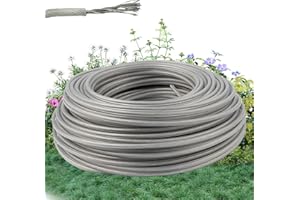 TOATELU 50 m x 3,0 mm, filo per tagliaerba in filo di acciaio, filo per decespugliatore per erbacce cresciute, filo per decespugliatore per Weed Grass Yard Garden