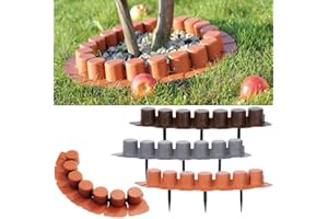 Deuba Rasenkante Kunststoff 16,20m Kabelkanal UV-beständig wetterfest Beetumfassung Beeteinfassung Palisaden Braun