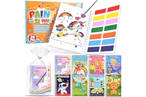 GOLDGE 24 Pack Libros de Colorear con Agua para Regalos Cumpleaños Niños Colegio con Bolsas| Juguetes Niños como Detalles Cumpleaños Infantil para Invitados Fiesta Regalo Manualidades Niño 3 a 9 Años