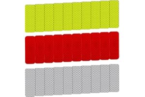 MAXQUU 30-częściowy zestaw naklejek odblaskowych na rower, samoprzylepne naklejki, znaki ostrzegawcze, naklejki odblaskowe, samoprzylepna folia odblaskowa dla poprawy widoczności w nocy (czerwona, biała,