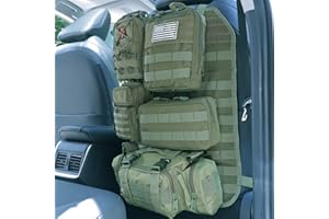 BXBXHD Universeller taktischer Organizer für Autositzrückseite, taktischer Molle-Fahrzeug-Organizer, Panel, Fahrzeugschutz, Organizer mit 5 abnehmbaren Taschen für Auto, LKW, Ford, Jeep (Modell A, Armeegrün)