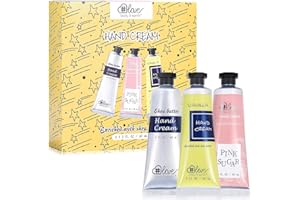 BODY & EARTH # LOVE Juego de Crema de Manos 3 Pieza para Mujeres Juego de Loción de Manos de Manteca de Karité para Manos Secas Tamaño de Viaje con Vitamina E Regalos para Mujeres para Navidad