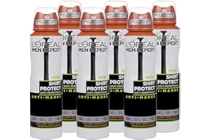 L’ORÉAL PARIS MEN EXPERT L'Oréal Men Expert Shirt Protect Deodorant for Men 150 ml Pack of 6, Bulk Buy
