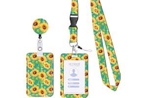 DINGFENG 1 cordón para el cuello, cordón de girasol con tarjetero, cordón de girasol oculto para discapacitados, soporte de tarjeta personalizado utilizado