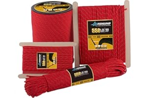 FISHLUND Odblaskowa linka Paracord 250 kg, 7 żyłek typu III Paracord, 15 m, nylonowa linka spadochronowa o wysokiej wytrzymałości, na kemping, survival, wędkarstwo, taktyczność i wędrówki, imperialna