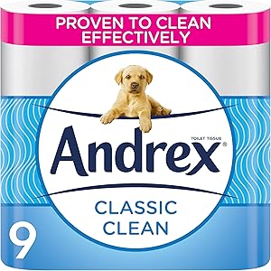Andrex Classic Clean Toilet Rolls, Pack of 9|200