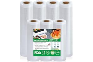 vakuumpåse livsmedel 7 rullar vakuumpåsar, 20 cm x 9 m 28 cm x 12 m vakuumfolie, BPA-fri, slitstark, 150 µm, vakuumfolierulle