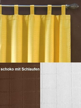 Gardine Blickdicht Schlaufenschal In Schoko Braun 50 Baumwolle In
