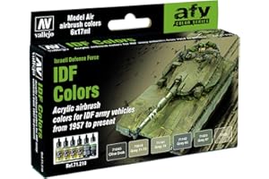 Vallejo Model Air - Set di Colori Acrilici per Aerografo, Multicolore (IDF Army Colors)