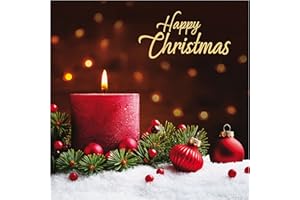 JUST CARDS DIRECT CARDS & GIFTS Christmas cards pack - Red Candle, 10 Christmas cards 2024 with 10 white envelopes - Designed, printed and hand-packed in the UK, by Just Cards Direct