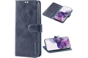 Mulbess Etui na telefon do Samsung Galaxy S20 Plus 4G / 5G - etui z klapką - magnetyczne skórzane etui ochronne z przegródką na kartę kredytową - ciemnoniebieskie