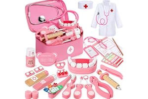 Ophy Valigetta Dottore Bambini, 16 Pezzi kit Dottoressa Bambina Ragazze e Ragazzi 3, 4, 5, Kit Medico Giocattolo con Stetoscopio, Kit Dottore Bambino,Gioco di Ruolo per bambina Performance,Halloween