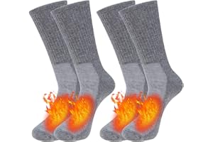 Chalier Cozy 2Paia Calze Merino Uomo, Calzini in Lana Termiche e Lunghe Ideali per Escursioni, Trekking e Campeggio L(43-46) Nero