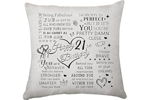 Hasodeo Birthday Gifts for 21st Year Old Girls Boys Birthday Cushion Cover 21st Birthday Gifts for Best Friend Sister Best Bestie Friendship Cushion Cover (21st)