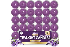 SOL 30pk Tea Light Candles Wild Lavenders – 3.5 Hour Burn Time, Scented Tea Lights Candles, Long-Lasting and Ideal Home Decor, Relaxation, Romantic Dinners, Weddings, Cosy Evenings & Special Occasion