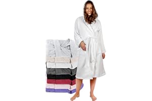 Twinzen Peignoir de Bain Femme - XS, S, M, L, XL - 100% Coton avec Capuche - Certifié OEKO-TEX® - Robe de Chambre Eponge 2 Poches, Ceinture - Doux, Absorbant et Confort