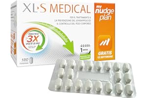 Xls Medical a Base di Litramine Compresse per la Perdita di Peso, My Nudge Plan App Incluso, 180 Compresse