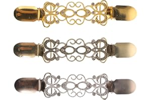 Holibanna 3pcs Sweater Shawl Clips Retro Cardigan Collar Clips Buckle Vintage Poncho Clip Clasp Pin Shirts Holder Brooches for Women Girls