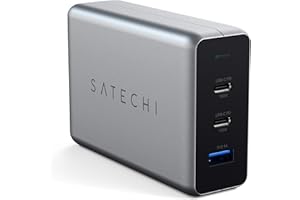 ‎SATECHI SATECHI Kompaktowa Ładowarka GaN 100W USB-C PD (Technologia GaN) - Dla MacBook Pro/Air M2/ M1, iPad Pro/Air M2/ M1, iPhone 16/16 Pro, 15 Pro Max/15 Pro/15/15 Plus (EU)