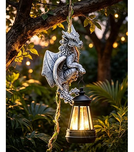 Garden Mile Aap Beeldje – Zonne-energie, Hangend, Hars, Met LED-lampje, Voor Buiten
