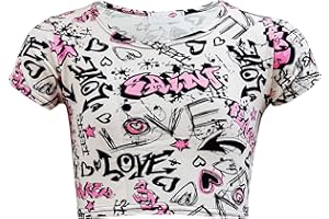 A2Z 4 Kids Enfants Filles Love Comique Graffiti Imprimér Legging Patineur Midi Robe Crop Top Jupe Âge 7 8 9 10 11 12 13 Ans