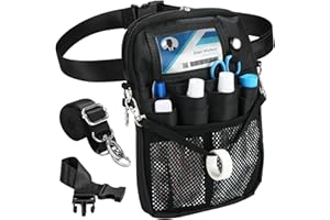 ProCase krankenschwester Tasche, Utility Medizinische Krankenpflege Gürteltasche Nurse Accessories Organizer für Stethoskope und Medizinische Versorgung -S, Schwarz