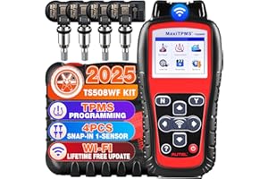 Autel MaxiTPMS TS508WF KIT, 2025 TS508WF avec 4 MX-Capteurs 2-en-1 en Métal [Valeur 120€], Outil Réapprentissage TPMS Upgrand TS508 TS408 TS501 TS601, Activer Réapprendre Capteurs, Program MX-Capteurs