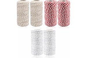 AHAD Bakers Twine Heavy Duty Natural Two Tone String Thread Spool Christmas Twine For Gift Wrapping Kitchen Cooking DIY Crafts Home Crafting Decoration Supplies Assorted Color 27m (Pack Of 2)