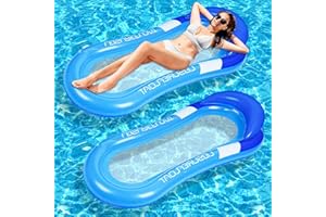 Axingqiwu Luftmatratze Pool, Wassermatratze, 4 in1 Aufblasbare Hängematte Pool, Luftmatratze mit Sessel Matratzen, Schwimmmatte, Schwimmbadspielzeug für Erwachsene und Kinder