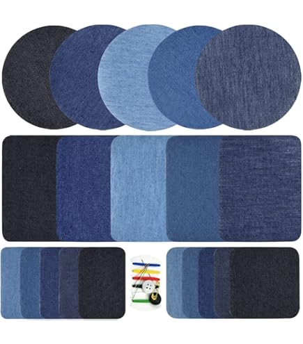 24 Toppe Termoadesive Per Jeans - 9.5x12.5 Cm, 12 Colori Per Riparare E Decorare - Foto 4