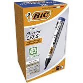 BIC Intensity Marker 2300 Kesik U&ccedil;lu Permanent Mark&ouml;r Mavi 12'li Kutu, 3,7 mm ile 5,5 mm Kalın U&ccedil;, Kapağı 1 Ay A&ccedil;ık Kalsa da 