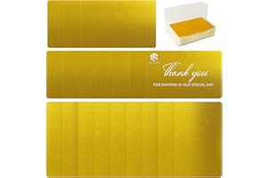 FONLAND carte metalliche incise, 100 pz in metallo biglietti da visita in bianco laser inciso in lega di alluminio spessore per il cliente fai da te carte regalo (Giallo)
