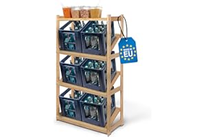 SCHWANFELD® XL Getränkekistenregal für 6 Kisten [GEEIGNET FÜR Jede KISTENSORTE] - inkl. multifunktionale Ablage - Robustes Getränkeregal aus hochwertigem Holz - Standfestes Kistenregal