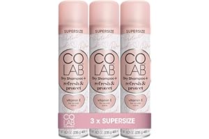 COLAB+ SUPERSIZE Dry Shampoo, Refresh & Protect, 400ml, 3 Pack - UV & Pollution Protection, Refreshes Hair, Neutralises Odours, Absorbs Oil, Conditions & Cares For Scalp, Fresh Scent